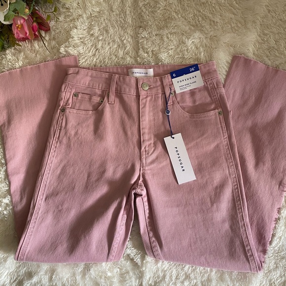 pink flare jeans